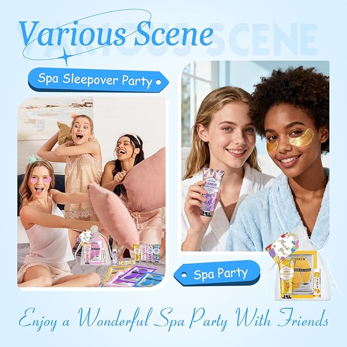 120 Pcs Spa Party Favors Set of Under Eye Patches, Hand Creams and Lip Balms, Perfect Bulk Gifts Kit for Women & Teen girls at Stocking Stuffers, Baby Showers, Sleepover Party, Christmas Gifts