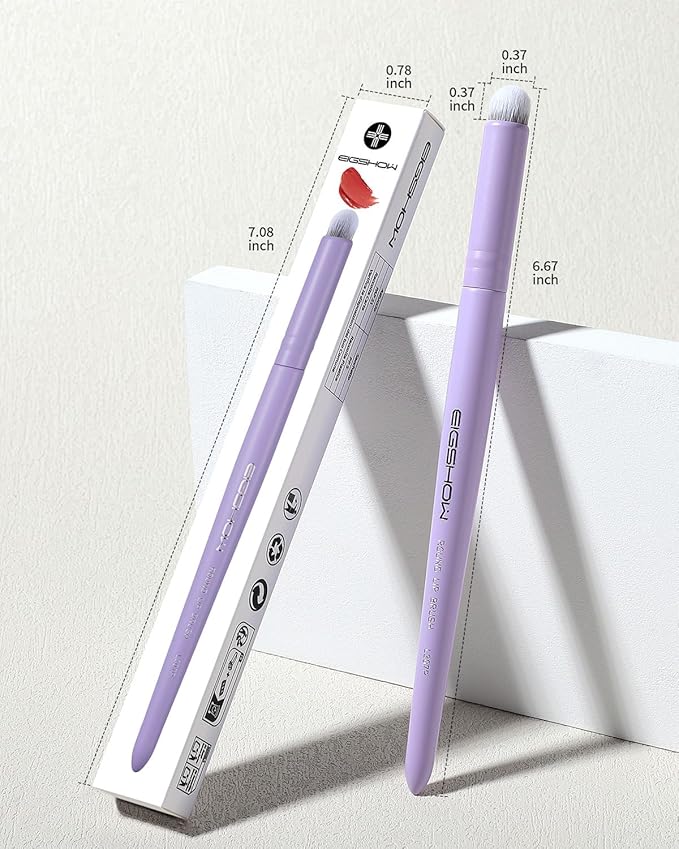 EIGSHOW Round Lip Blending Brush with Silver Ion-Infused Bristles, Soft and Skin-Safe, Reusable (L307P)