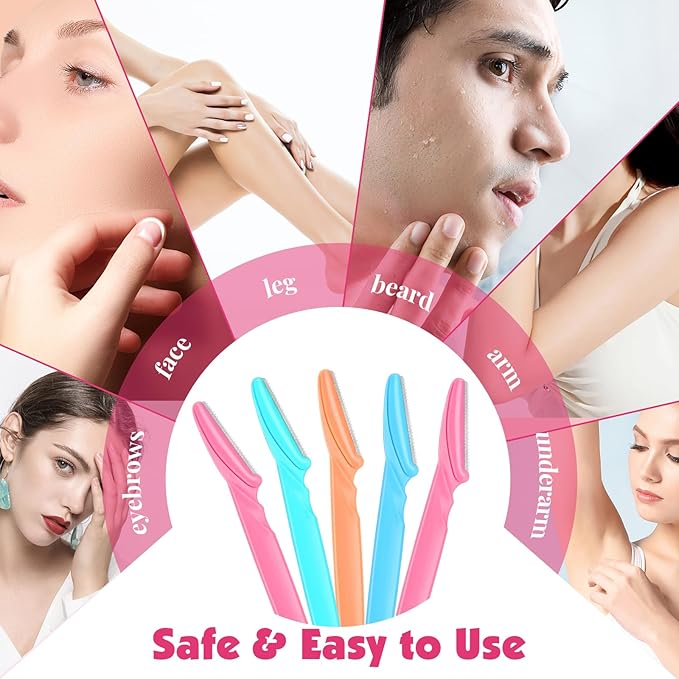Phyyixs 88 Pack Eyebrow Razors & Face Razors for Women – 4-Color Dermaplane Razors for Women & Men in Storage Jar, Safe Facial Shaver with Covers, Ideal Stocking Stuffer