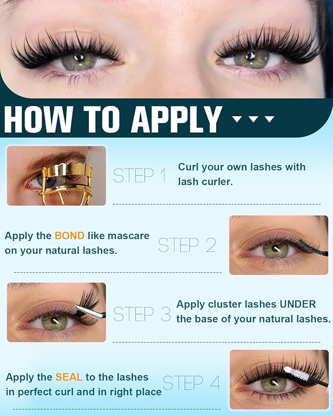 Kiromiro Lash Clusters Wispy Eyelash Clusters Left n Right Cluster Eyelash Extensions Spike Fox Eye Lash Clusters 10-18mm Volume Pre-Mapped Individual Lashes Clusters