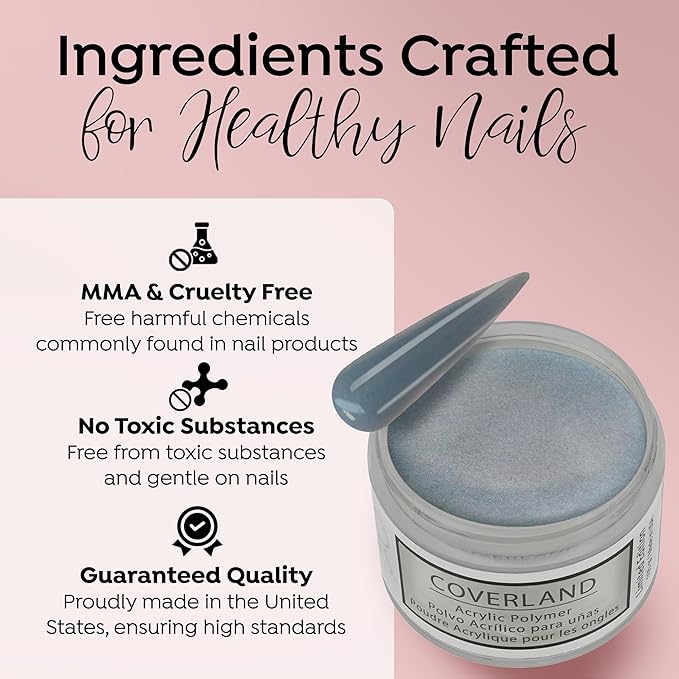 Tones Coverland Acrylic Nail Powder "Moon Dust" - Limited Edition Acrylic Powder for Nail Design, Sculpting, and Masking Nail Bed Imperfections - Professional Acrylic Nail Supplies - (1.5 Oz)
