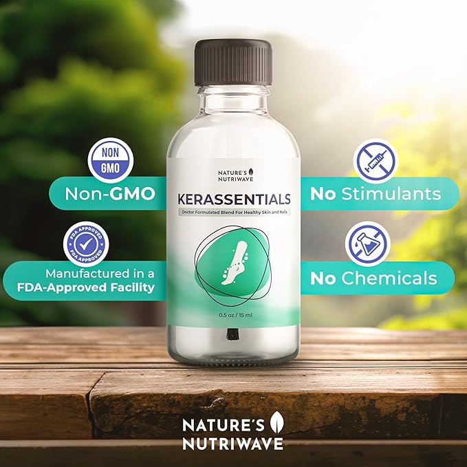 Kerassentials Oil, 8-IN-1 Plant-Based Formula, Natural Ingredients | Made in USA, No Stimulants, Non-GMO – 15ml, 3 Month Supply
