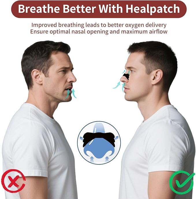 Nasal Strips for Snoring & Breathing Relief | Nose Tape for Nasal Congestion Relief | Effective Nose Strips to Open Airway, Improve Sleep & Anti Snoring (Black-30 Packs)