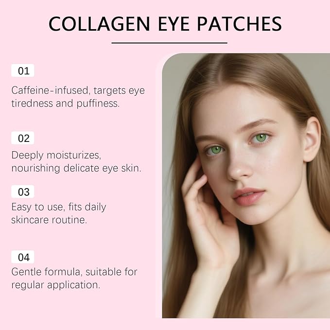 Collagen Eye Mask Under Eye Patches for Dark Circles & Puffiness, Hydrating Eye Masks with Collagen and Hyaluronic Acid, Skincare PDRN Eye Patches for Fine Lines, Revitalizing Treatment (3)