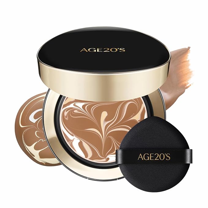 [NEW] AGE20'S Signature Essence Pact | 29W CARAMEL | Vegan Korean Cushion Foundation | Pack of 1 | Cream Foundation, Dewy & Glow Finish, Natural Coverage, SPF 50+