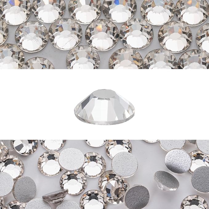Novani 3000pcs Crystal Clear Rhinestones Flat Back Rhinestone Glass Diamonds Round Gems for Nail Art and Crafting Decorations,SS12,3.0-3.2mm
