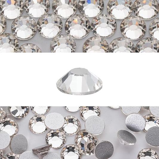 Novani 576pcs Crystal Clear Rhinestones Flat Back Rhinestone Glass Diamonds Round Gems for Nail Art and Crafting Decorations,SS30,6.4-6.6mm