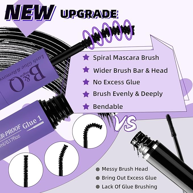 B&Q Lash Bond DIY Eyelash Glue and Lash Remover Fast Removal with No Residue (Bond and Remover)