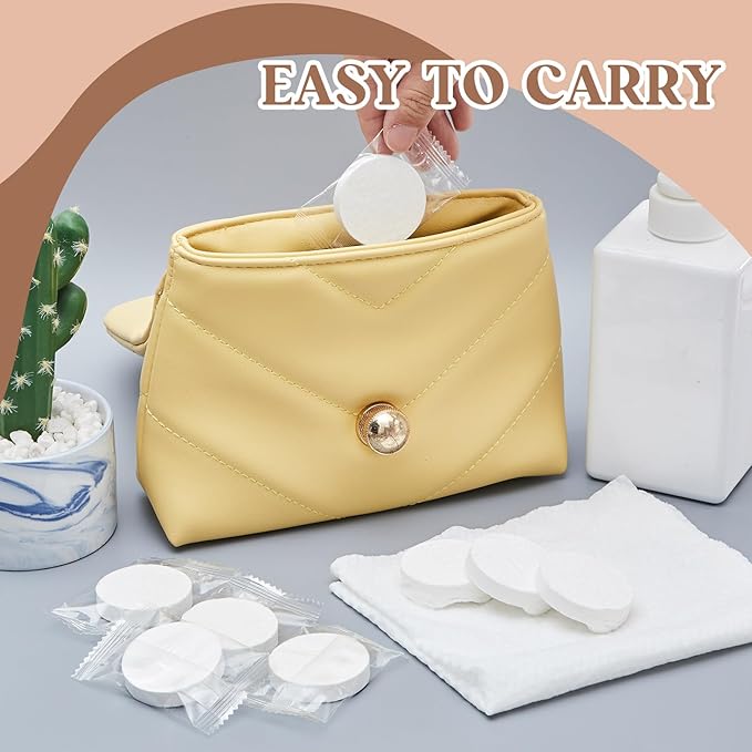 Tellingyou Larger Compressed Towel Bulk 14 x 10'' Thicker Disposable Face Washcloths, Portable Coin Tissues Cotton Wipe Tablets Travel Size Individual Wrap for Travel Homeless Hand Clean