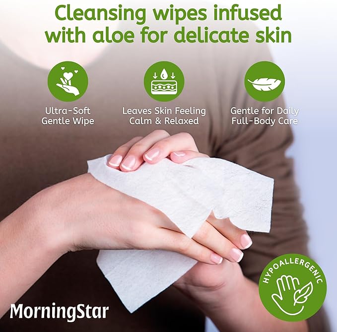 Adult Wipes for Elderly - 240 Wipes 4 Packs Thick Extra Large Disposable Washcloths for Adult Bathing & Shower Alternative No-Rinse - Lightly Scented XXL