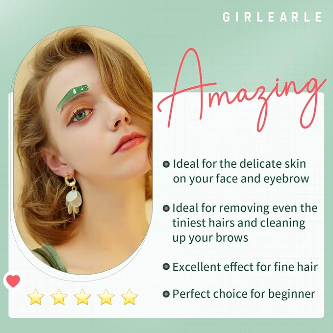 GIRLEARLE Wax Beads (1lb) for Hair Removal - Aloe Vera Formula, Perfect for Sensitive Skin, Eyebrow, Brazilian Bikini, Legs, Facial and Full Body Waxing at Home