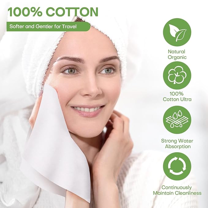 Disposable Face Towel for Travel 300 Pcs, Thicken Compressed Towels, Compact Mini Coin Tissue Eco-Friendly Clean Cotton Washcloths, Portable Facial Towels for Beauty Gym Home Use (Green)
