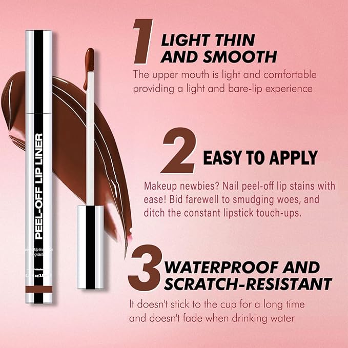 TALINZEN lip stain peel off,beauty-waterproof,transfer-proof and smudge-proof,makeup for all occasions,perfect for everyone (#02,0.12floz/3.5ml e)