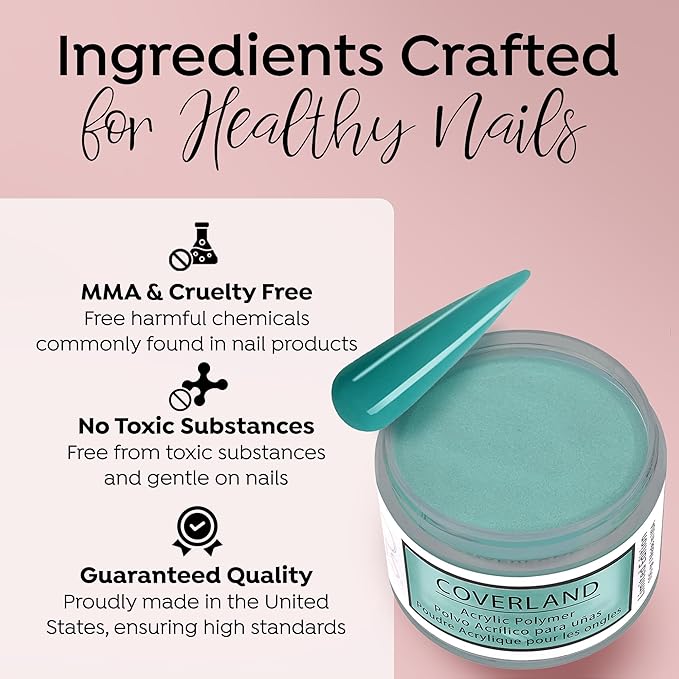 Tones Coverland Acrylic Nail Powder "April Showers" - Limited Edition Acrylic Powder for Nail Design, Sculpting, and Masking Nail Bed Imperfections - Professional Acrylic Nail Supplies - (1.5 Oz)