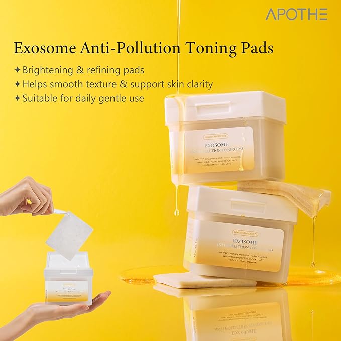 APOTHE Exosome Brightening 3-in-1 Skincare Set – Cleanser, Toning Pads & Dark Spot Ampoule, WInter Gifting Bundle