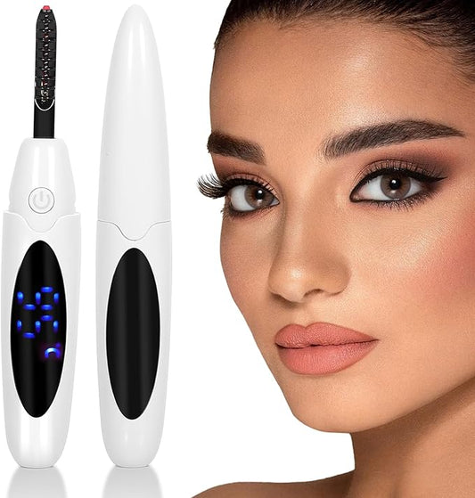 ShenlanBolt Heated Eyelash Curler for Women, Electric Lash Curler with 10s Fast Heating, 4 Adjustable Temp (65°C-95°C), 24H Curl, USB-C Rechargeable, Ergonomic Design, Travel-Friendly Makeup Tool Gift