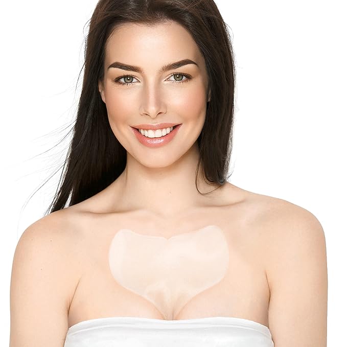 BLUMBODY Chest Wrinkle Pads – Anti-Wrinkle Silicone Patches Skin Firming, Smoothing – Reusable Overnight Chest Patches – Anti-Aging Crepe Erase Pads – Neck, Décolleté (2-Month Supply)
