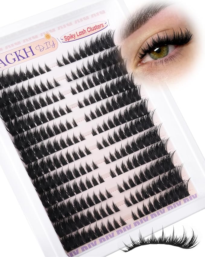 Wispy Lash Clusters with Spikes Fox Eye Eyelash Clusters Natural 7-16mm Anime Individual Eyelashes Cat Eye Lashes Manga Eyelash Extension C Curly DIY Doll Cluster Eyelash Extensions 240Pcs