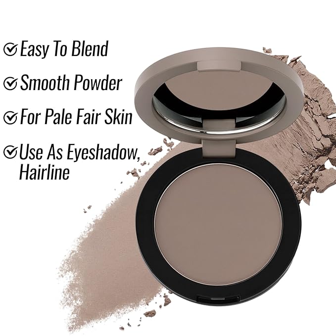 Erinde Cool Toned Contour Palette with Mirror, Taupe Grey Contour Powder for Fair Pale Light Cool Skin Tones, Lightweight, Ultra-Blendable, Nose Contouring Bronzer Powder with Countour Brush
