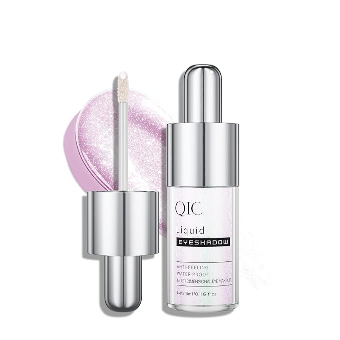 QIC Liquid Glitter Eyeshadow, Metallic & Shimmer Finish, Long Lasting, Non-Creasing, Smudge-proof, Lightweight Formula Liquid Eyeshadow for All Skin Tones, Buildable Color (09 Cherry Blossoms)