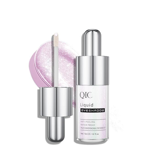 QIC Liquid Glitter Eyeshadow, Metallic & Shimmer Finish, Long Lasting, Non-Creasing, Smudge-proof, Lightweight Formula Liquid Eyeshadow for All Skin Tones, Buildable Color (09 Cherry Blossoms)