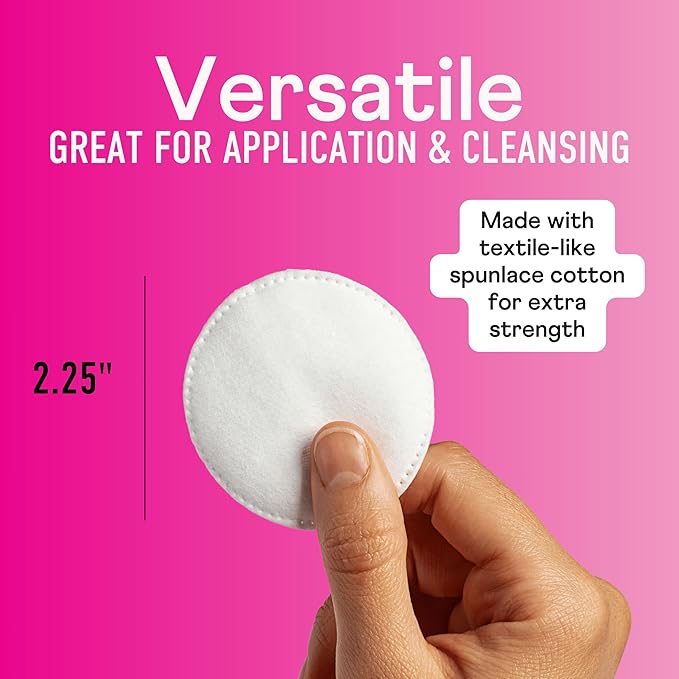 Swisspers Premium Cotton Rounds - 100% Chlorine Free Cotton Face Pads for Makeup, Nail Polish Removal - Dermatologist Tested and Hypoallergenic, Made in USA - 100 Pads (Pack of 3)