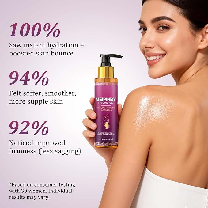 2 PCS Body Firming Oil - Fast-Absorbing Hydration to Tighten & Firm Arms, Chest, Thighs - Enriched with Vitamin E, Rosehip, Almond Oils - Post-Shower Treatment for Women 2x100ml