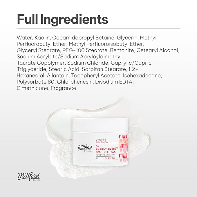 AC Bubbly Bubbly Wash-Off Pack 125g/4.4Oz, Kaolin, Deep Cleansing, Acne Prone Skin, Bubble Wash, Exfoliating, Bubble Mask, Removing Sebum and Dead Skins, Instant Bubbles Pop up