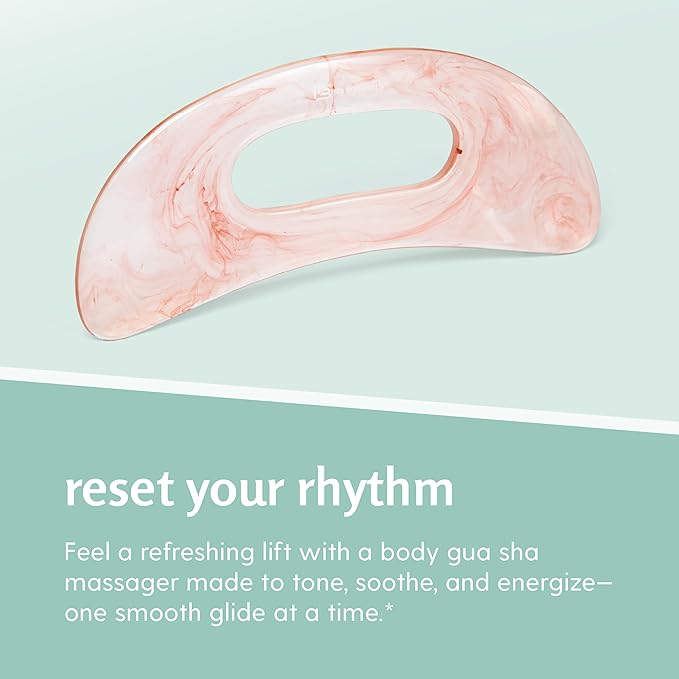 M3 Naturals Large Body Gua Sha Tool for Lymphatic Drainage, Cellulite, Sculpting and Sore Muscles, Grip-Friendly with Smooth Resin & Ergonomic Design for Jawline, Neck, Thighs and Stomach Pink