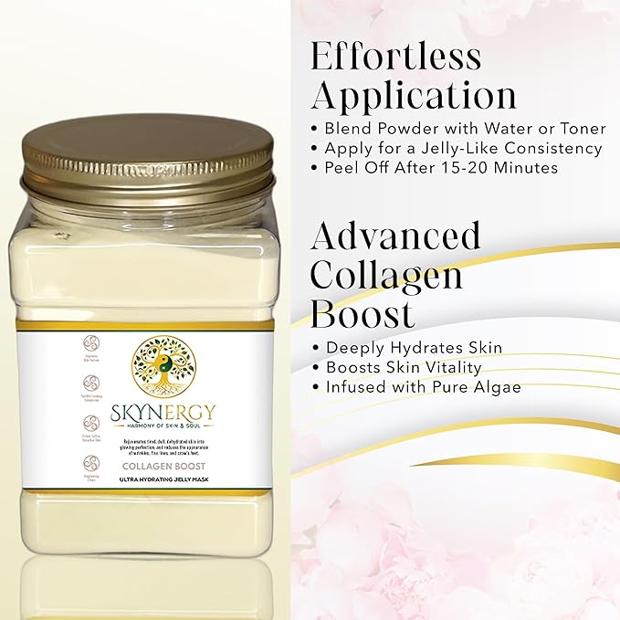 Collagen Boost Hydro Glo Jelly Mask - Professional Grade Peel Off Face Mask for Skin Hydration, Glow - Suitable for All Skin Types, Vajafacial Jelly Mask | 12 Applications (30 Fl Oz)