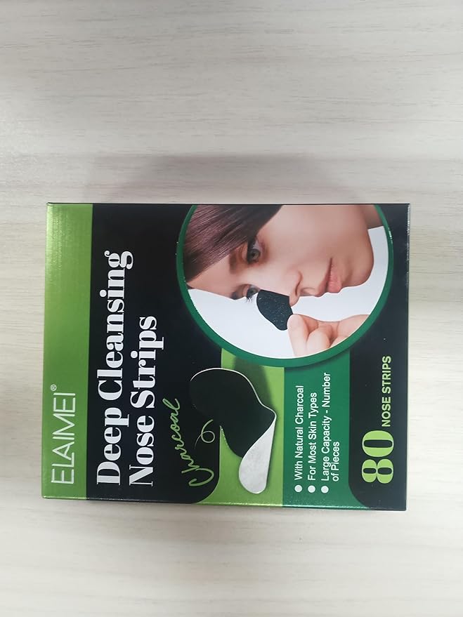 IDUCEN Nose Strips, 80PCS Blackhead Remover Strips, Nose Blackhead Remover Strip, Bamboo Charcoal Deep Cleansing Pore Strip for Blackheads,Suitable for All Skin Type, Men & Women