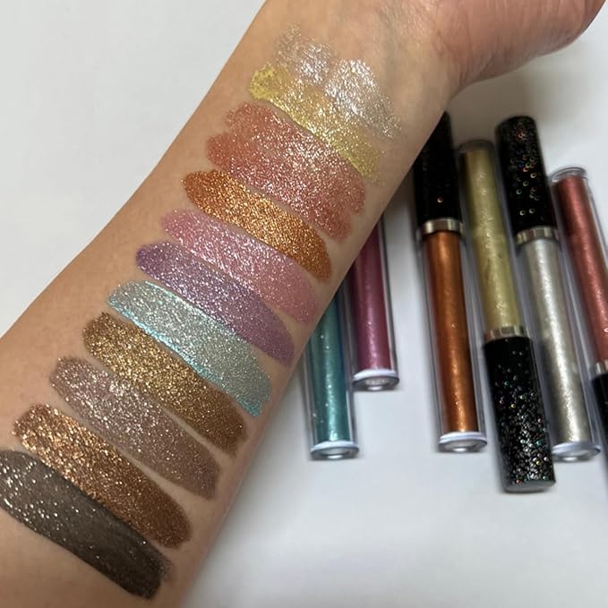 Eyeshadow liquid Shimmer Long Lasting Effect Shiny Eyeshadow Glow Glitter Makeup (Purple)