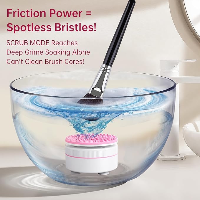 Norate Makeup Brush Cleaner, Electric Makeup Brush Cleaner Machine, Deep Clean Removes Residue from Makeup Brushes, Stocking Stuffers Christmas Gifts for Women Mom Teen Girls