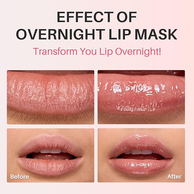 Lip Mask, Hydrating Overnight Lip Sleeping Mask, Lip Moisturizer for Dry Cracked Lips Care, Dual-Color Korean Lips Balm for Nourishing and Softening Lips, Minimizes Fine Lines - Grape