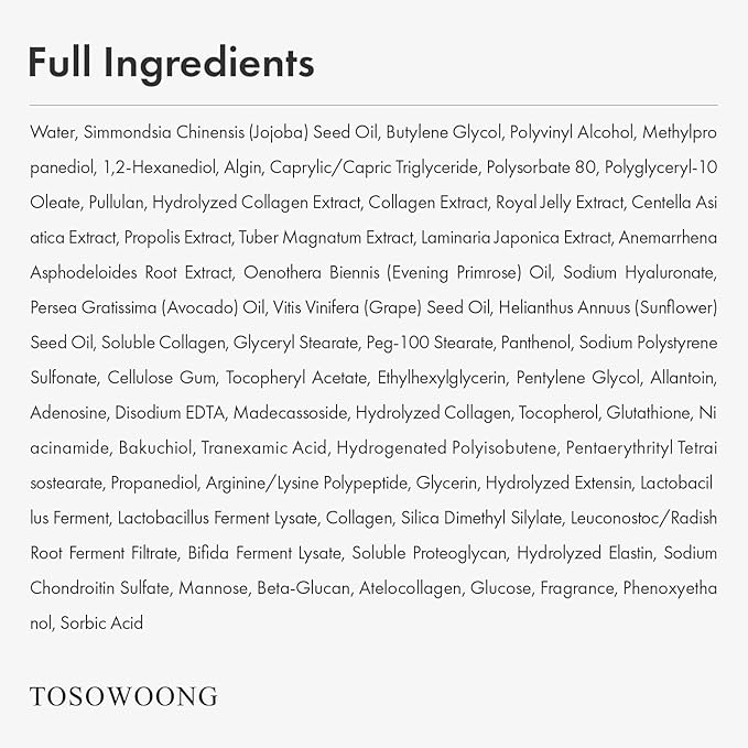 TOSOWOONG Real Collagen Fit, Hydrolyzed Collagen Wrapping Mask, Peel Off Facial Mask for elasticity, Hydrating, Glow, Glass Skin, Face Moisturizer, Self Care, Korean Skin Care, 1.69 fl. oz, Pack of 2
