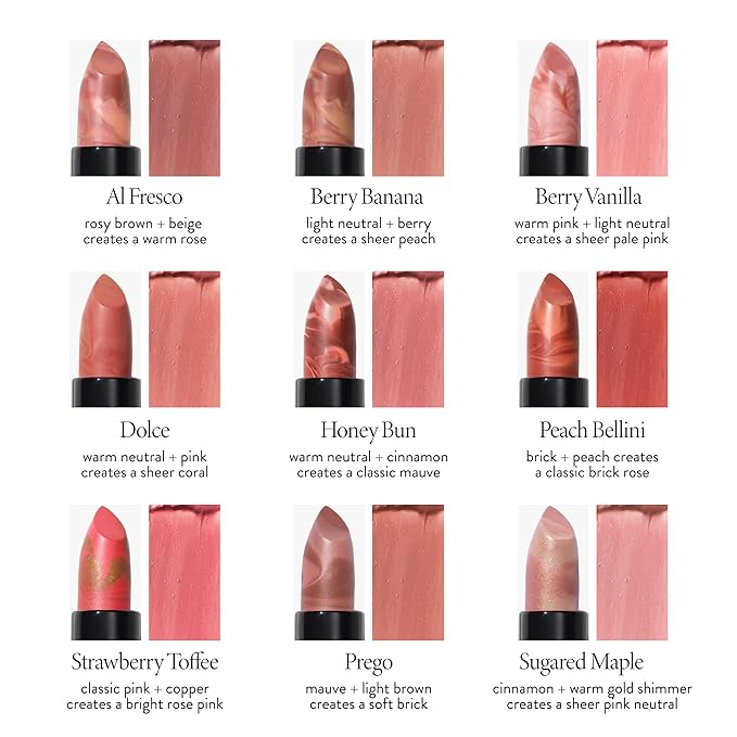 LAURA GELLER NEW YORK Italian Marble Sheer Lipstick - Sugared Maple - Hydrating & Lightweight - Vitamin E & Caster Seed Oil - Cream Finish