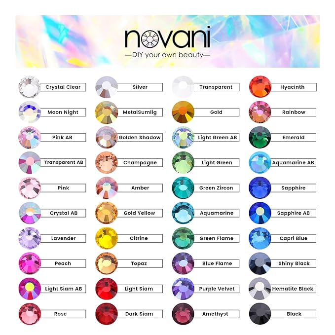Novani Rhinestones 3000Pcs Flatback Crystal Round Loose Gemstones Glass Rhinestones for Crafts Makeup Nail Art Clothes Shoes DIY Decorations(SS10, 2.7-2.9mm,Aquamarine)