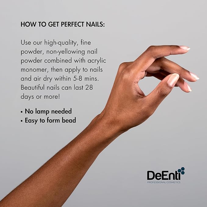 DeEnti Acrylic Nail Powder - 4oz Dark Nude|Professional Grade, Bubble-Free Acrylic Powder for Nails | Long-Lasting, Chip-Resistant Nail Acrylic Powder for Carving, Extensions & Fake Nails