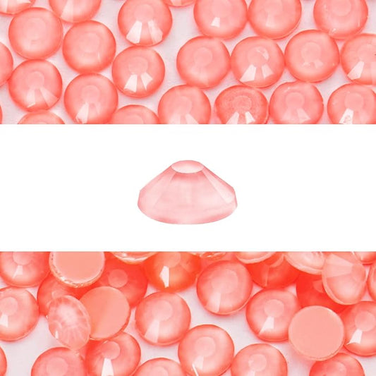 Novani 576 Pieces Flatback Rhinestones Glass Round Gems Mocha Lt.red Crystals for Nail Art DIY Crafts Clothes Shoes,SS30,6.4-6.6mm