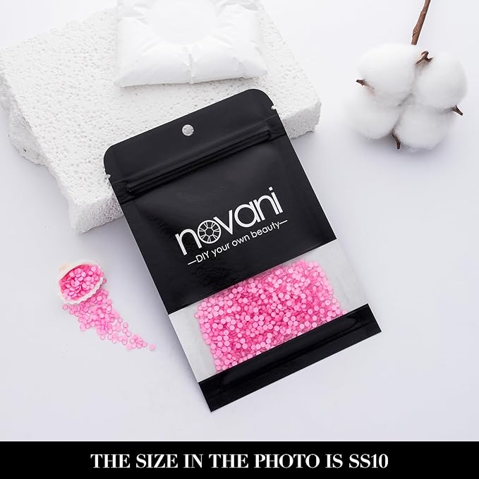 Novani 3000 Pieces Flatback Rhinestones Glass Round Gems Mocha Rose Crystals for Nail Art DIY Crafts Clothes Shoes,SS10,2.7-2.9mm
