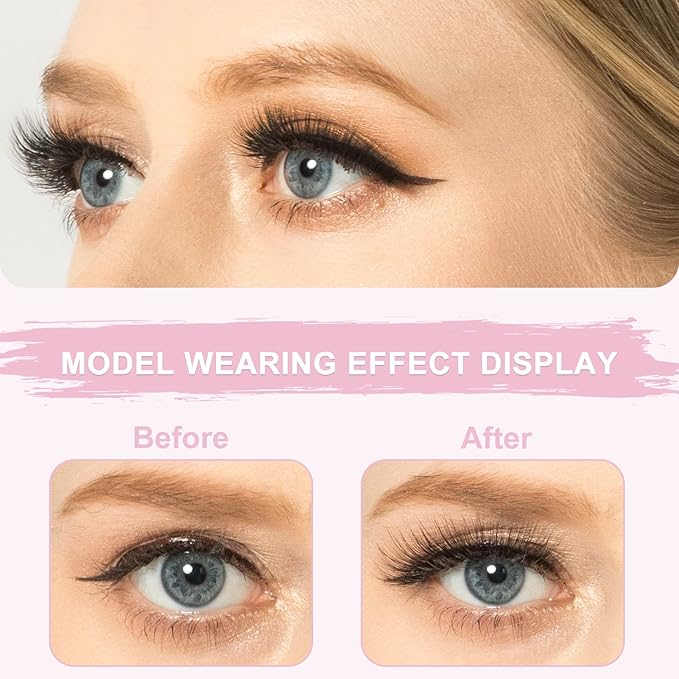 SONAFEEL Natural Lashes Short False Eyelashes 13mm Volume Strip Lashes 12Pairs 3d Mink Lashes Fluffy Reusable Fake Eyelashes Pack