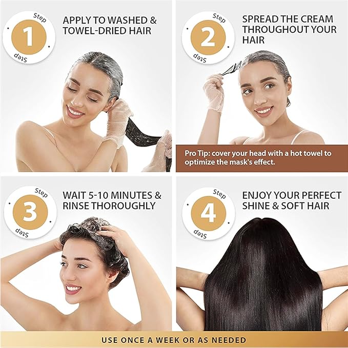 Karseell Collagen Hair Mask Deep Conditioning With Argan Oil For Dry, Damaged Hair, Frizz, 16.9 Oz