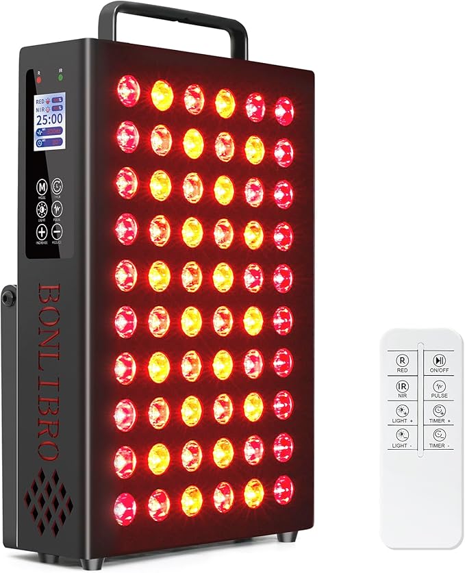 Red Light Therapy for Face and Body, Infrared Light Therapy with Timer & Remote Control, Quad Wave 660nm 850nm 630nm 940nm Near Infrared Light Therapy Panel Portable Dual Chip LED Device for Body