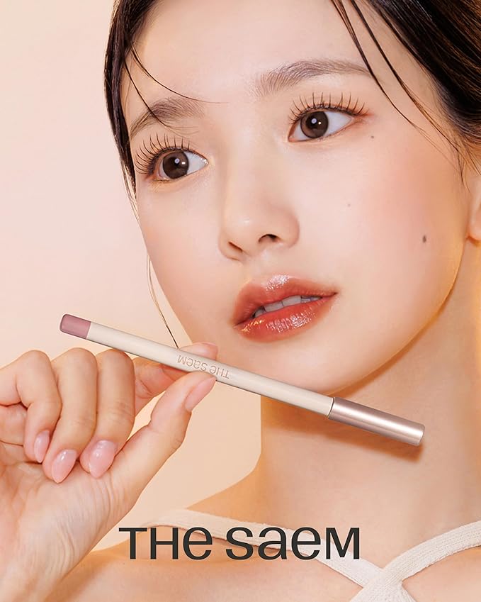 THESAEM Cover Perfection Lip Pencil - Slim, Easy-Blend & Overlip Makeup, Creamy Matte Lip Liner, Long-Lasting with Built-In Sharpener (04 Taro)