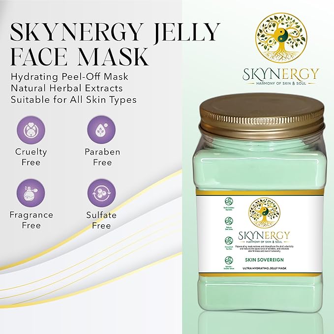 Skin Sovereign Jelly Mask - Professional Peel Off Mask for Hydration & Glow - Vajafacial Jelly Mask - Spa Grade Skincare Mask for Home Use, HydroGlo Face Mask |12 Applications (30 Fl Oz)