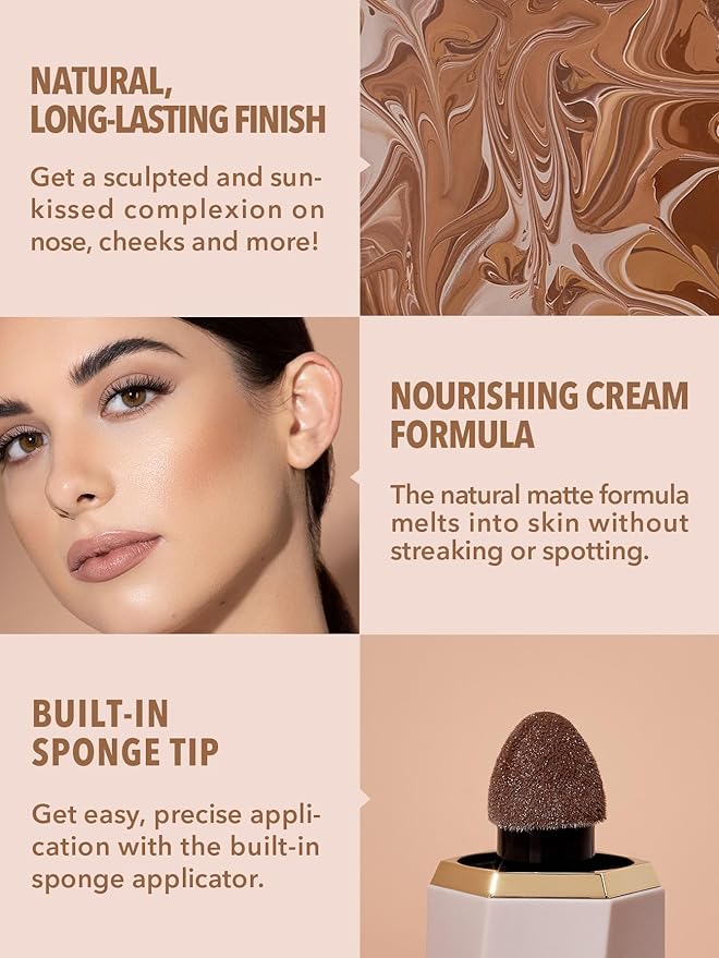 SHEGLAM Sun Sculpt Cool Toned Liquid Contour Stick Long Lasting Cream Bronzer Makeup - Golden Sun