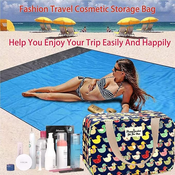 Hjkiopc Large Makeup Bag Toiletry Bag for Women Make Up Bag Cosmetic Bag Toiletries Bag Brush Bags for Traveling (Navy Duck)