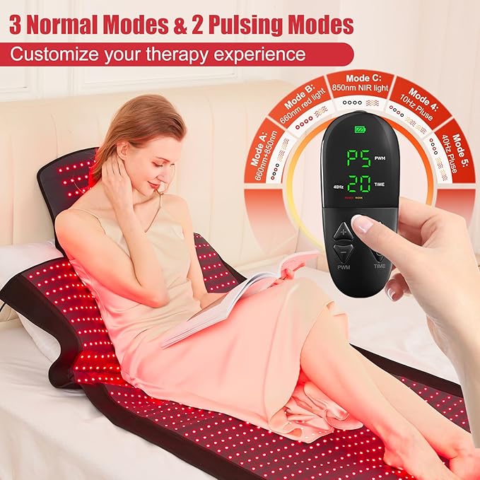 Red Light Therapy Mat for Body, 76"x 33" Red and Infrared Light Therapy Blanket with 660nm & 850nm Dual Wavelengths, 1370 LEDs Infrared Light Therapy for Full Body Pain Relief, Improved Sleep