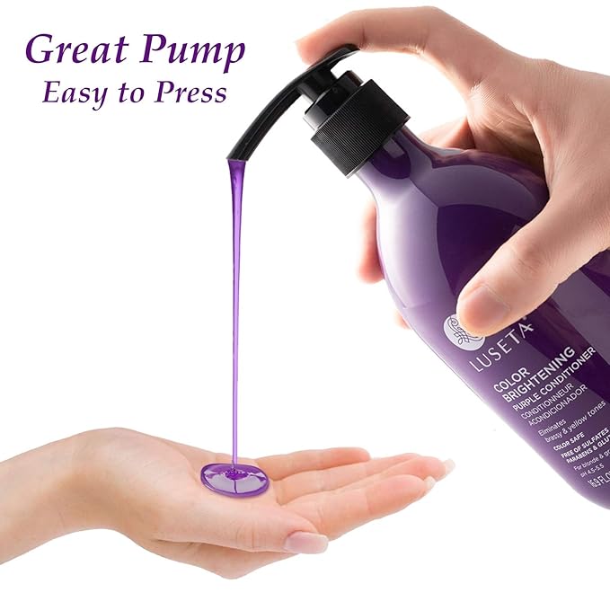 Luseta Purple Conditioner for Colored, Grey and Blonde Women's Hair - 33.8oz, Best for Curly and Damaged Hair, Sulfate & Paraben Free