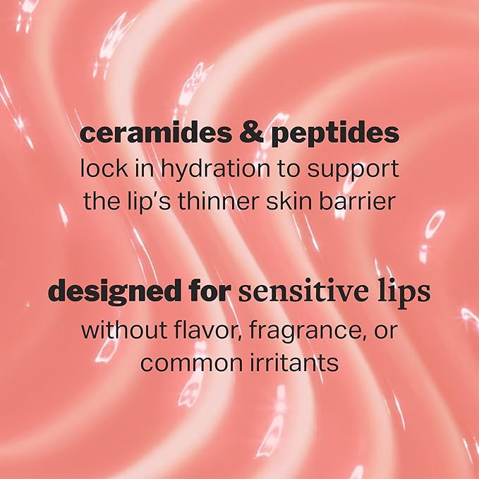 Cocokind Ceramide Lip Blur Balm, Be Kind - Coral Pink Hydrating Lip Balm with Ceramides & Peptides, Made for Sensitive Skin & Lips, Unflavored & Fragrance-Free - 3 pack